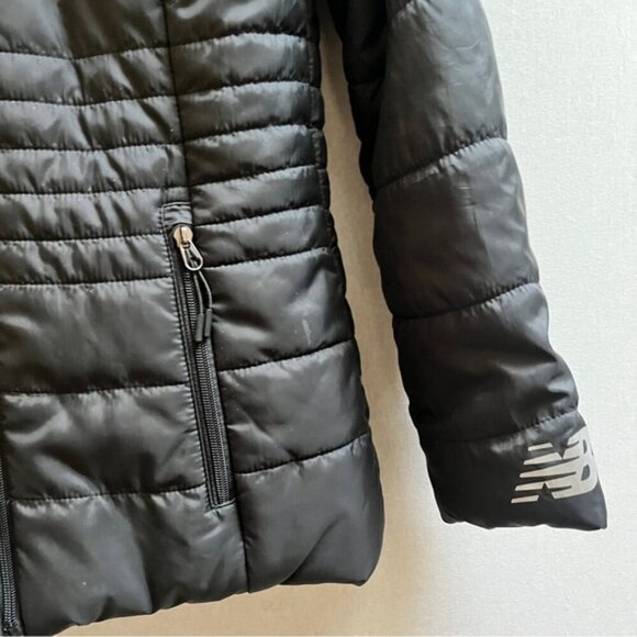 New Balance Sherpa fleece hooded puffer jacket Sz S - Picture 4 of 9